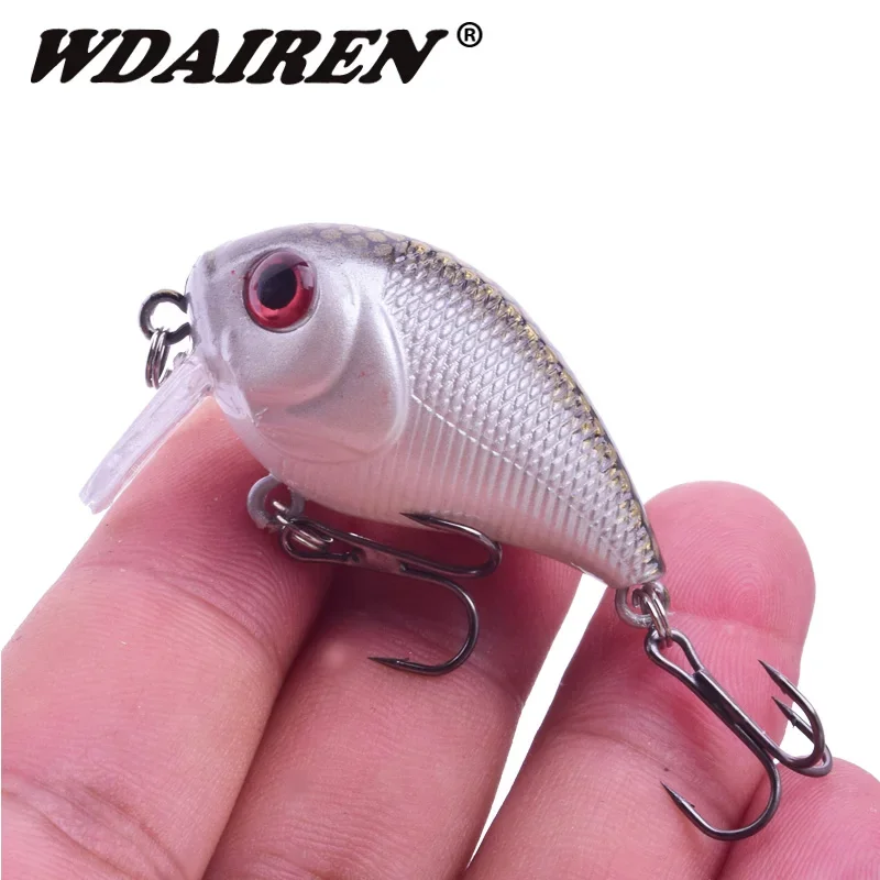 Señuelo de Pesca con manivela flotante, 5cm, 7g, Wobblers de plástico realistas, cebo duro Artificial, anzuelos triples para lubina, aparejos de Pesca, 1 ud. - imagen 5