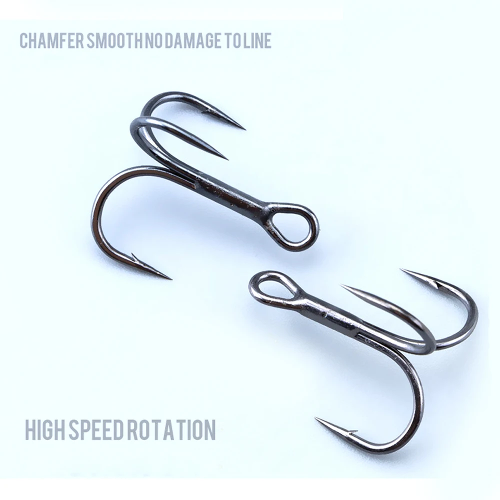 100 unids/caja anzuelos triples para pesca de carpa 12 # -3/0 #   Juego de anzuelos de púas de acero al carbono opcionales súper afilados para aparejos de accesorios de señuelos - imagen 5