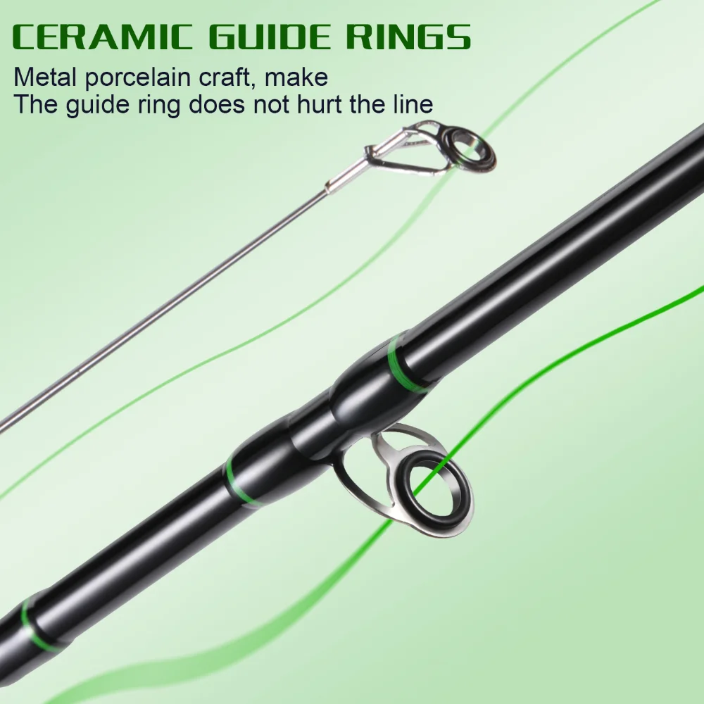 Caña de pescar giratoria Sougayilang, cañas de fibra de carbono de 5 secciones, arrastre máximo de 1,8 m-2,4 m, cañas de pescar de 6,6 lb para pesca en agua dulce - imagen 3