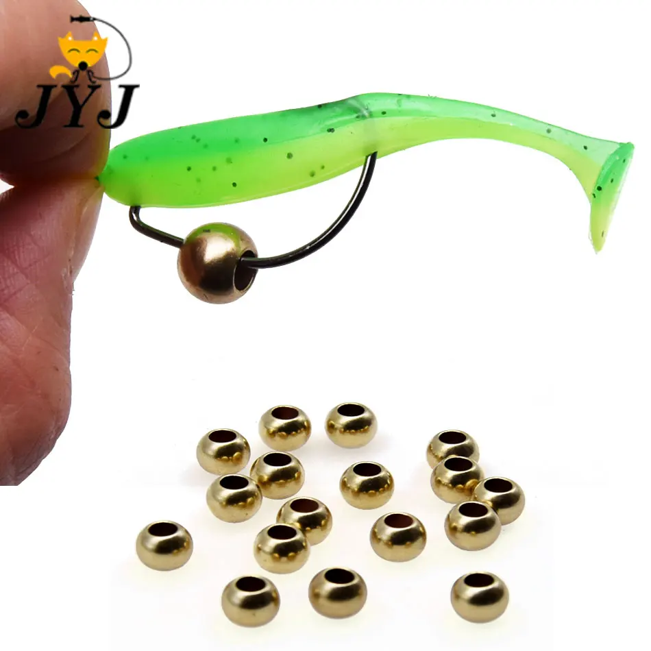 JYJ 20 piezas 1,36g 2g 3g accesorios de pesca de cobre peso de plomo redondo, peso de anzuelo de pesca compensado, para fundición lejana - imagen 5