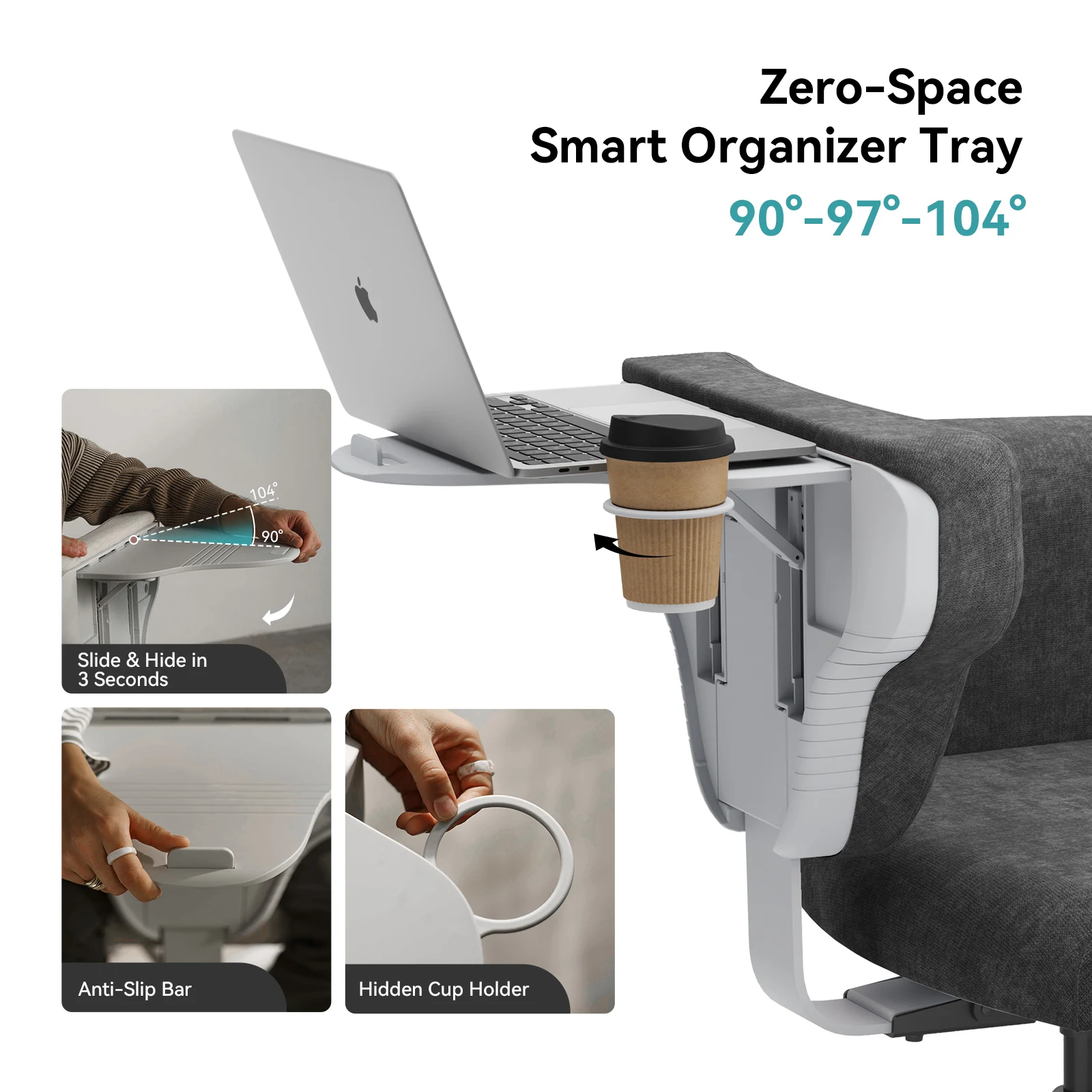 Silla oficina ergonómica Newtral ajustable con reposabrazos - imagen 5