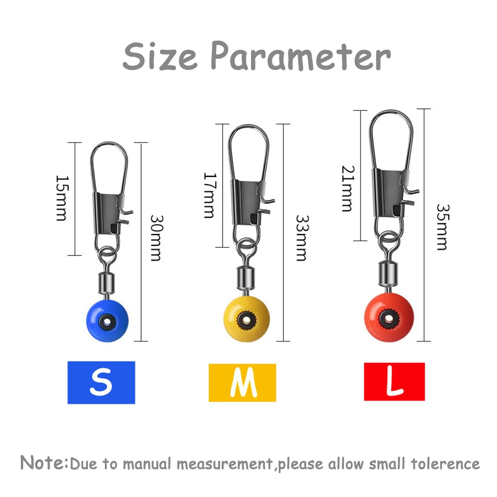 Ellllv-Topes de flotador de pesca, conectores de granos espaciales de plástico con enclavamiento giratorio rodante, accesorio de Pesca de Mar, 30 Uds. - imagen 2