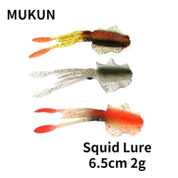 MUKUN 4 piezas 2g 6,5 CM plantilla de calamar luminosa pesca de calamar suave señuelo de curricán para pesca en el mar barco pesca Wobblers cebo Rockfishing