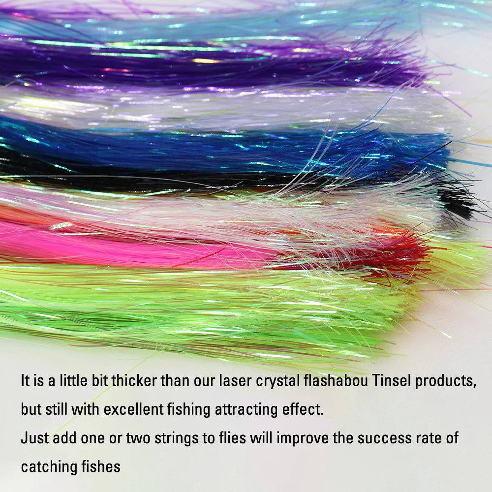 ICERIO 1/69 "0,4mm UV ala de hielo oropel plano cristal Grizzly Barrado Flashabou atado de moscas materiales para serpentinas ninfas plantillas - imagen 3