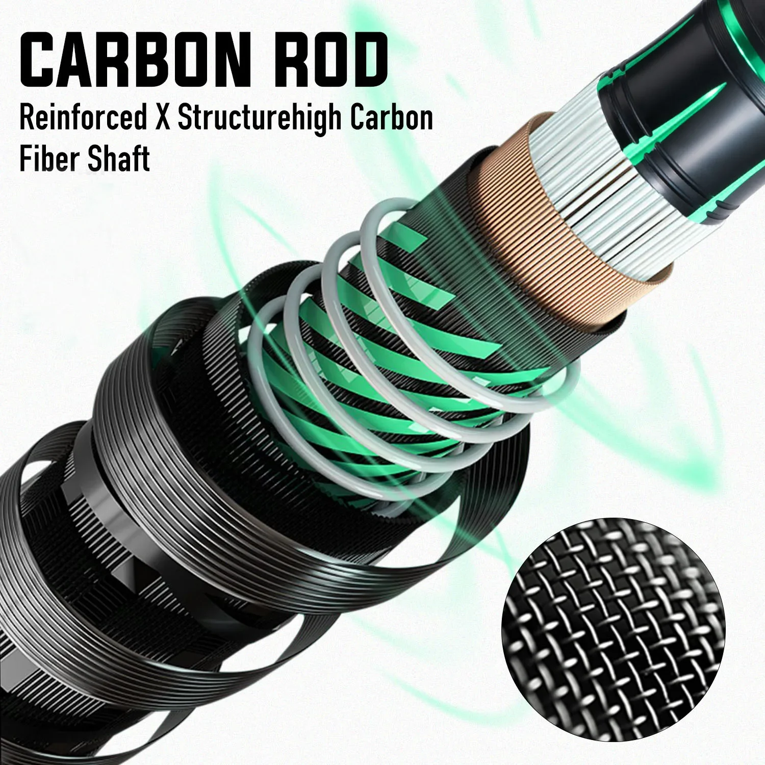 Sougayilang-juego combinado de caña y carrete de Pesca Baitcasting, Kit de carrete de Pesca de curricán de fibra de carbono para Pesca de lubina - imagen 3