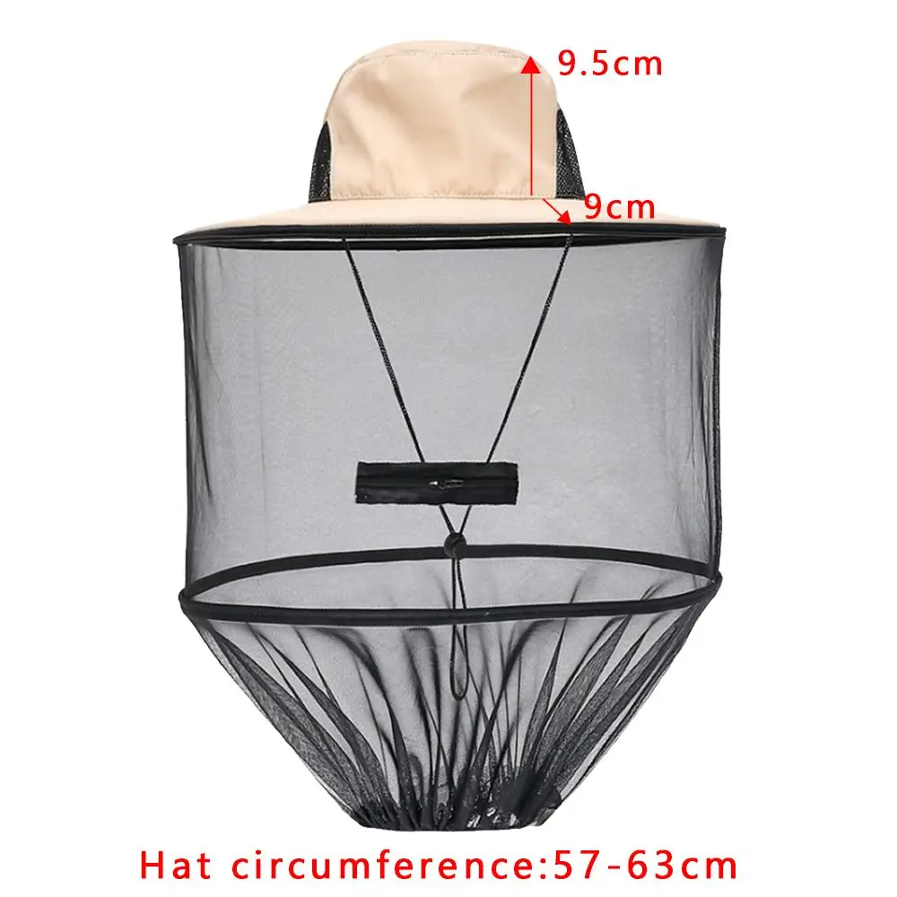 Hombres Mujeres Red Mesh Casual Plegable Mosquito Hat Protector solar al aire libre Repelente Protección Gorra de pesca - imagen 5