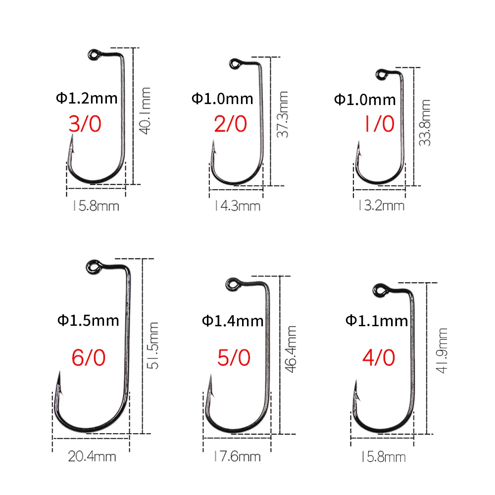 Bimoo 20 piezas 8 # ~6/0 # Gancho de plantilla Aberdeen de 90 grados, acero rico en carbono, espacio ancho, doblado, agua salada, vástago largo forjado, ganchos de gusano suave - imagen 3