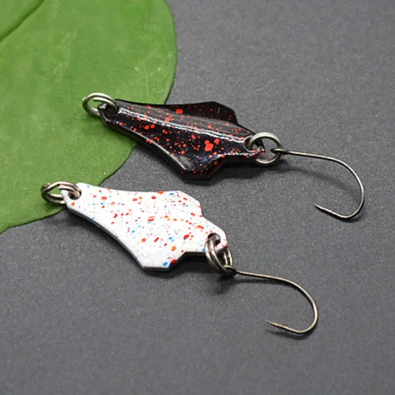 OUTKIT 6 unids/lote 3g 2,8 cm aparejos de pesca cebo pesca cuchara de Metal señuelo cebo para trucha cucharas de lubina pequeña cuchara giratoria de lentejuelas duras - imagen 4