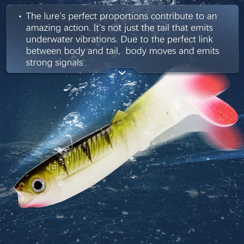 5 uds cebos Cannibal 100mm Señuelos de Pesca blandos artificiales Wobblers pesca señuelos blandos silicona Shad gusano cebos de lubina - imagen 3