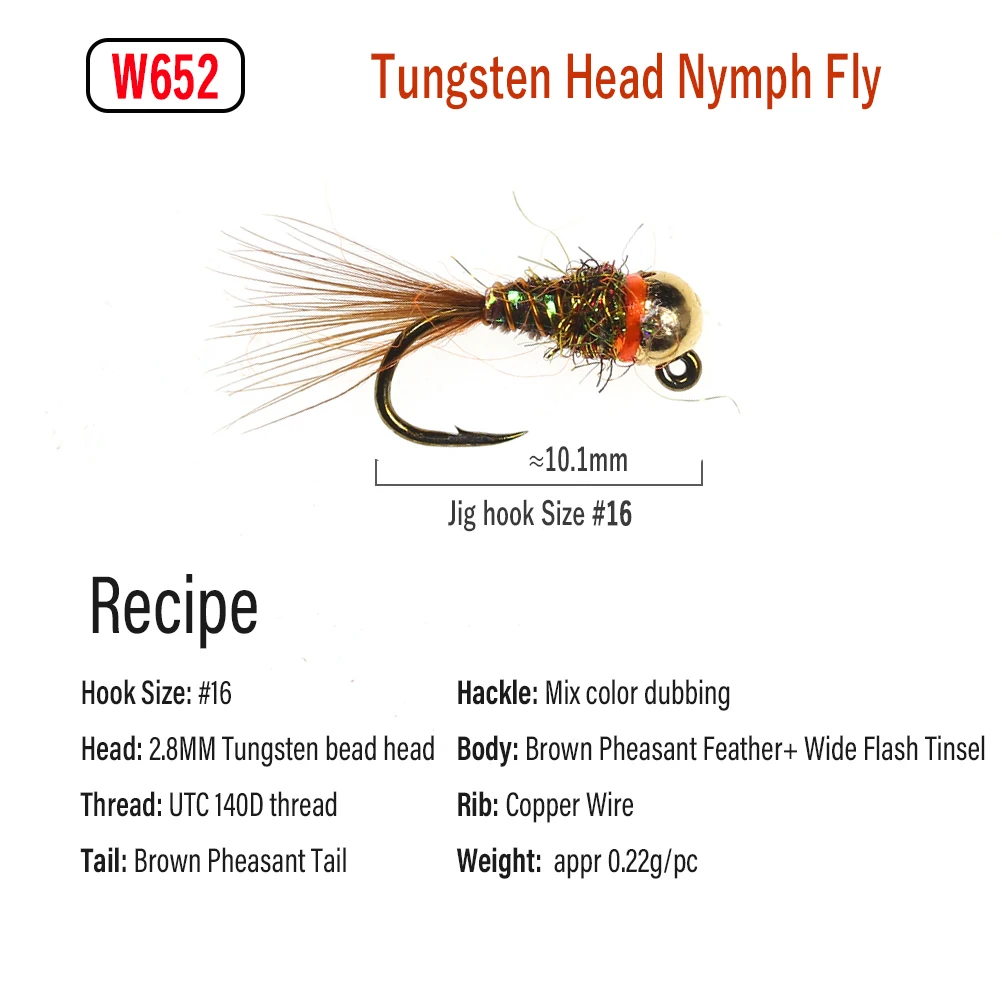 WIFREO 8 Uds Beadhead Jighead ninfas mosca insecto gusano hundimiento rápido trucha pesca moscas insecto Artificial señuelo de pesca para arco iris - imagen 4