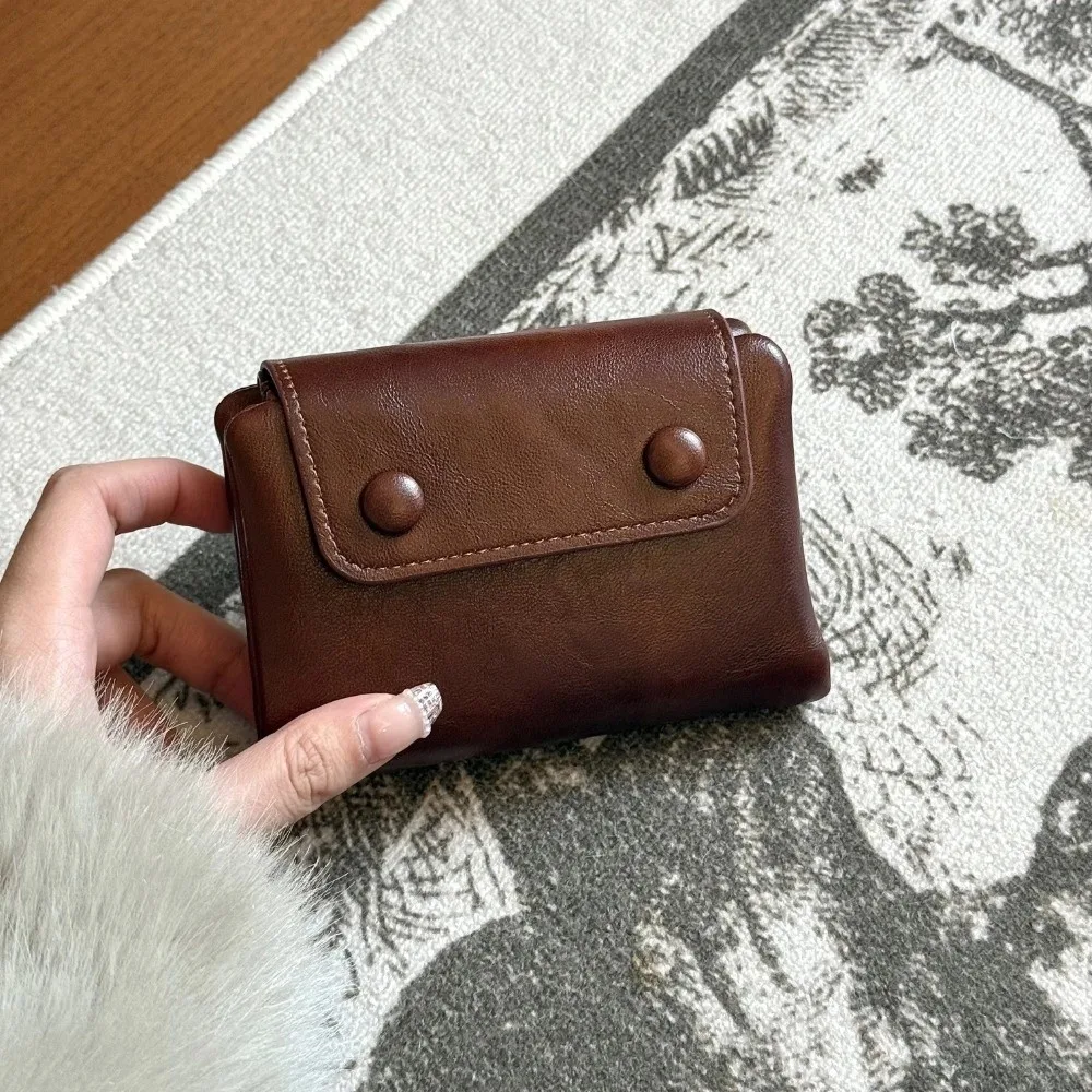 Cartera retro coreana para mujer de cuero PU con cremallera y tarjetas - imagen 2