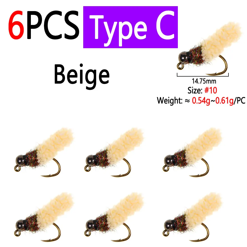 6pcs Beige C
