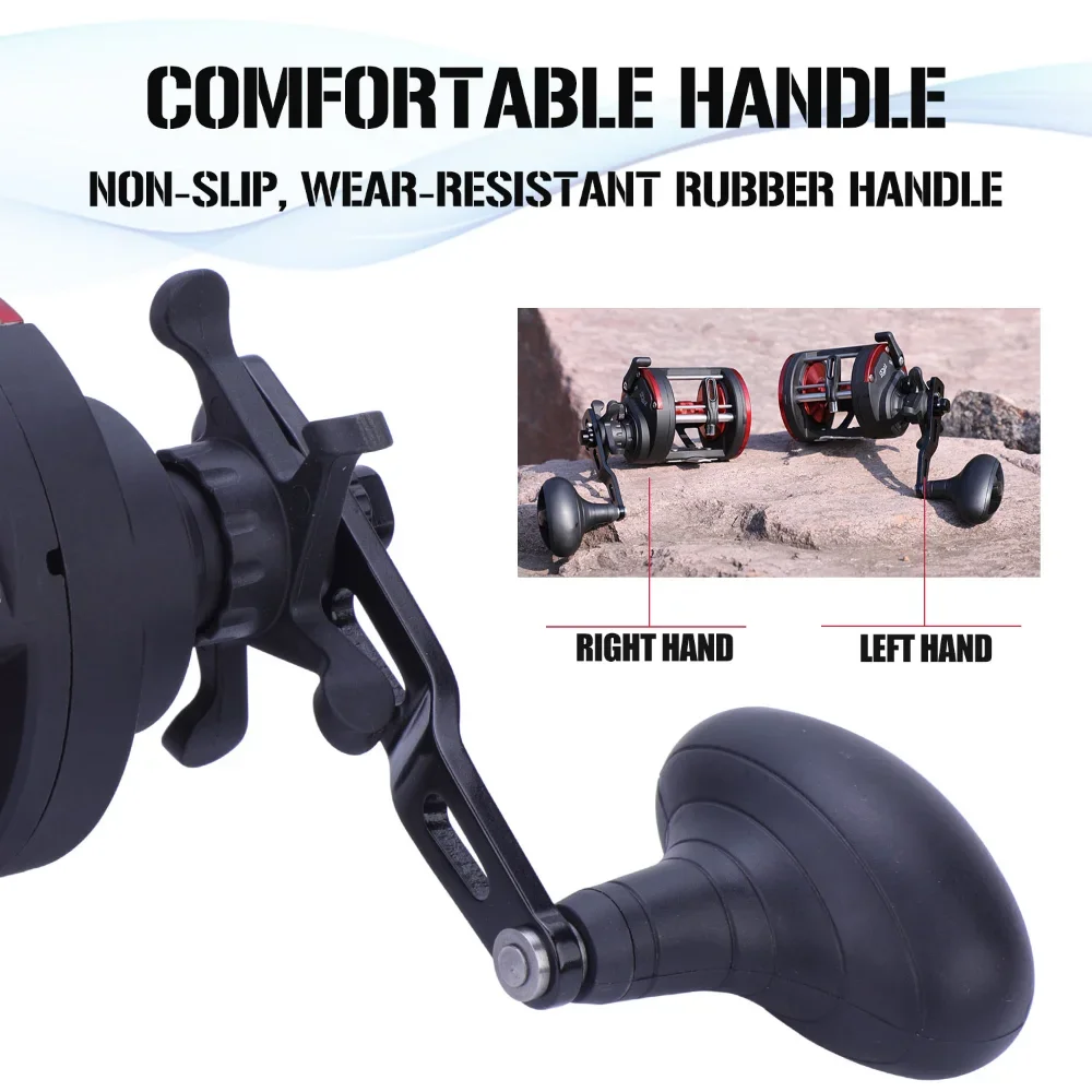 Carrete de pesca Sougayilang baitcasting, carretes de Pesca con tambor de curricán, mano izquierda/derecha, 3 + 1BB, carrete de Pesca con tambor de curricán, arrastre máximo de 28kg - imagen 3