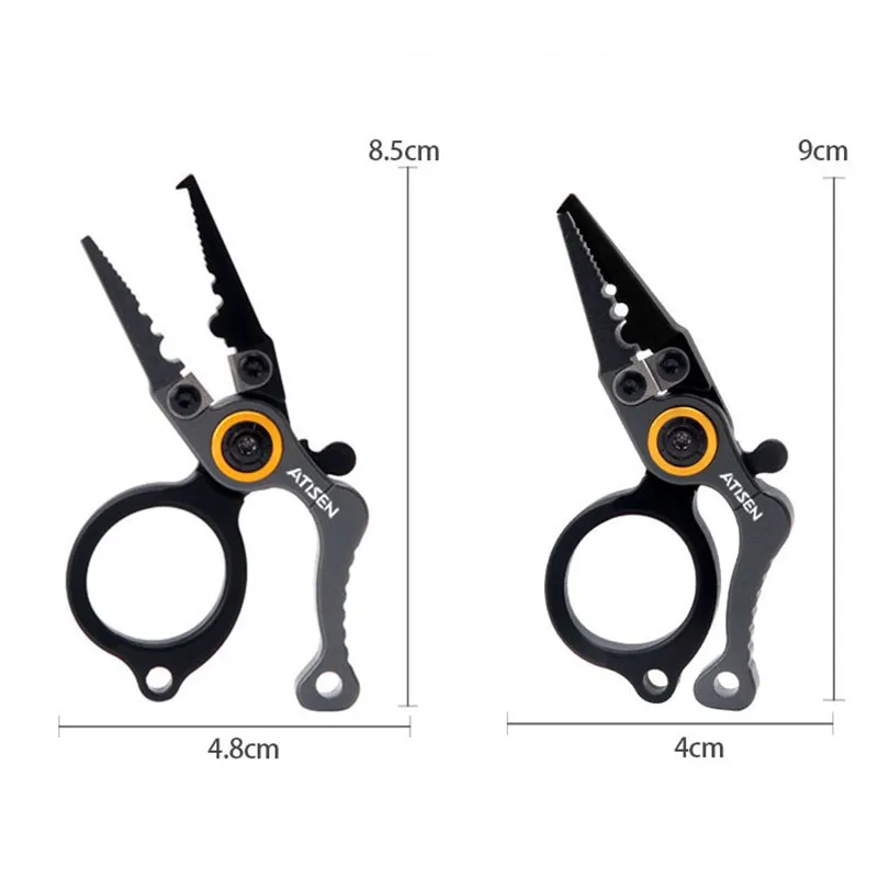Alicates de pesca pequeños, tijeras de línea de PE de aleación de aluminio, señuelo para exteriores, Mini herramientas de pesca - imagen 2