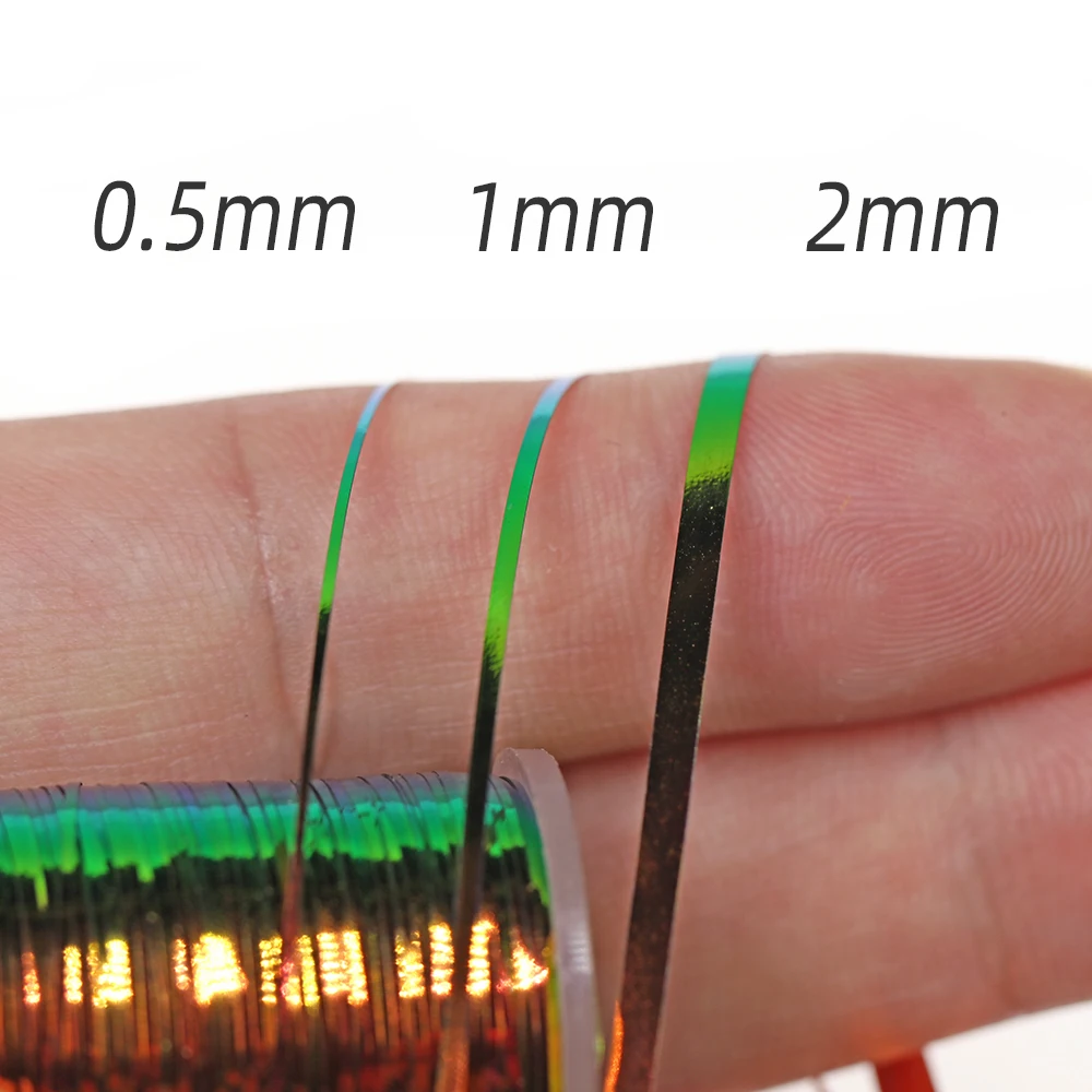 ICERIO oropel plano de dos tonos, Pavo Real/naranja, Mylar metálico para mosquitos de ninfas, mosca húmeda, materiales de atado de moscas - imagen 4