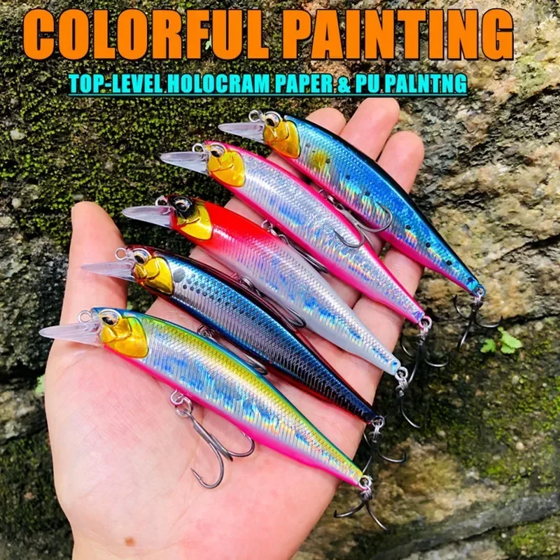 GREENSPIDER SP-sistema de peso de tungsteno, Señuelos de Pesca superior, manivela Minnow, 100mm, 15g, anzuelos de aparejos de pesca de calidad Wobbler - imagen 3