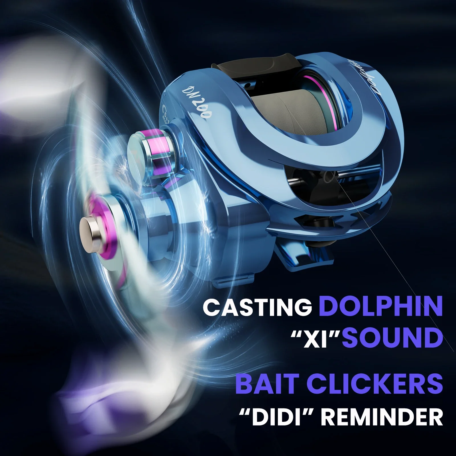 Carrete Baitcaster Dolphin 5+1BB 7.2:1 Arrastre 8KG Agua dulce y salada - imagen 4