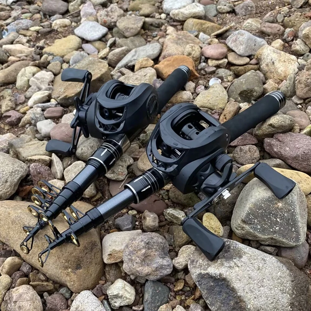 Combo Baitcasting telescópico – Caña y carrete para carpa y lubina - imagen 2