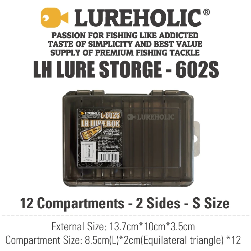 Caja de señuelos LUREHOLIC, aparejos de pesca, almacenamiento de señuelos duros, gusano suave, peso de tungsteno, anzuelos con cabeza de plantilla, cajas de almacenamiento de PVC - imagen 5