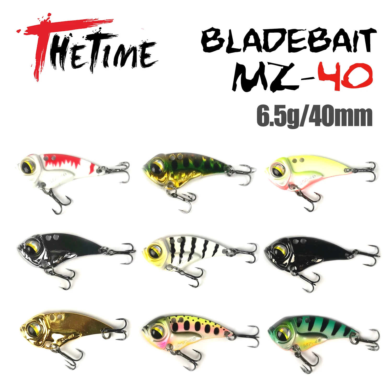 THETIME 2022 nuevo MZ40 Metal VIB Ratlin cuchara señuelo 40mm 6,5g hoja Jig cebo vibradores cigarra para Lucio perca tipo de pez lubina pesca - imagen 3