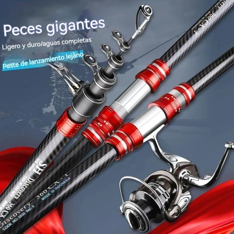 Caña de pescar giratoria de carbono superduro, 2,7-4,5 m, caña de lanzamiento de viaje, peso del cebo 50-200G, poste de Surfcasting para atrapar peces grandes - imagen 3