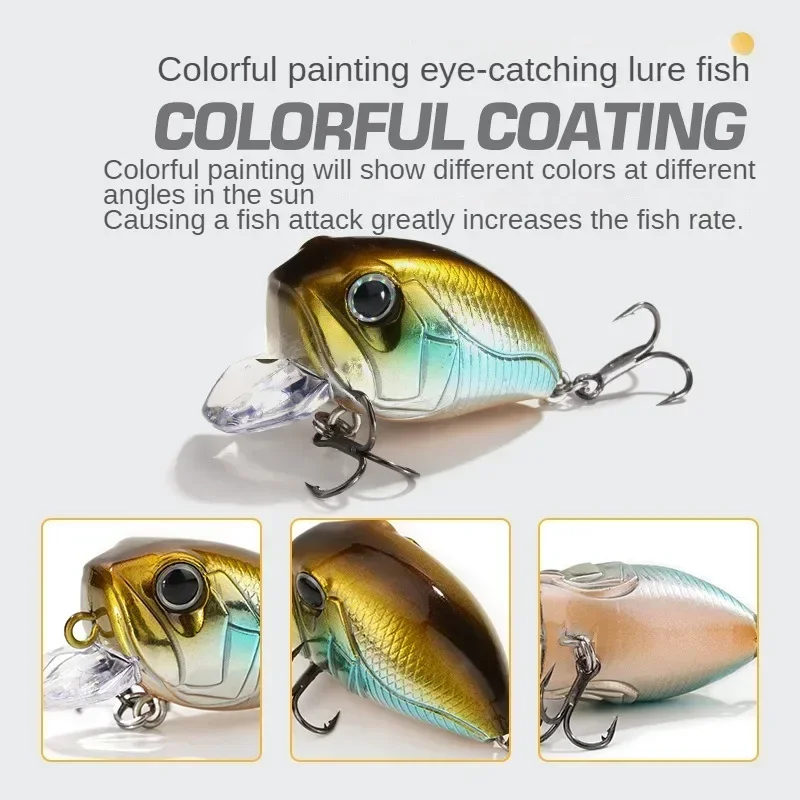 Crankbait Wobblers señuelo de pesca Artificial, anzuelos de pesca duros, cebos flotantes poco profundos, suministros de pesca, 8g, 40mm, 40mm - imagen 3