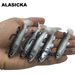ALASICKA Swimbait de silicona - Señuelo T-tail para carpa
