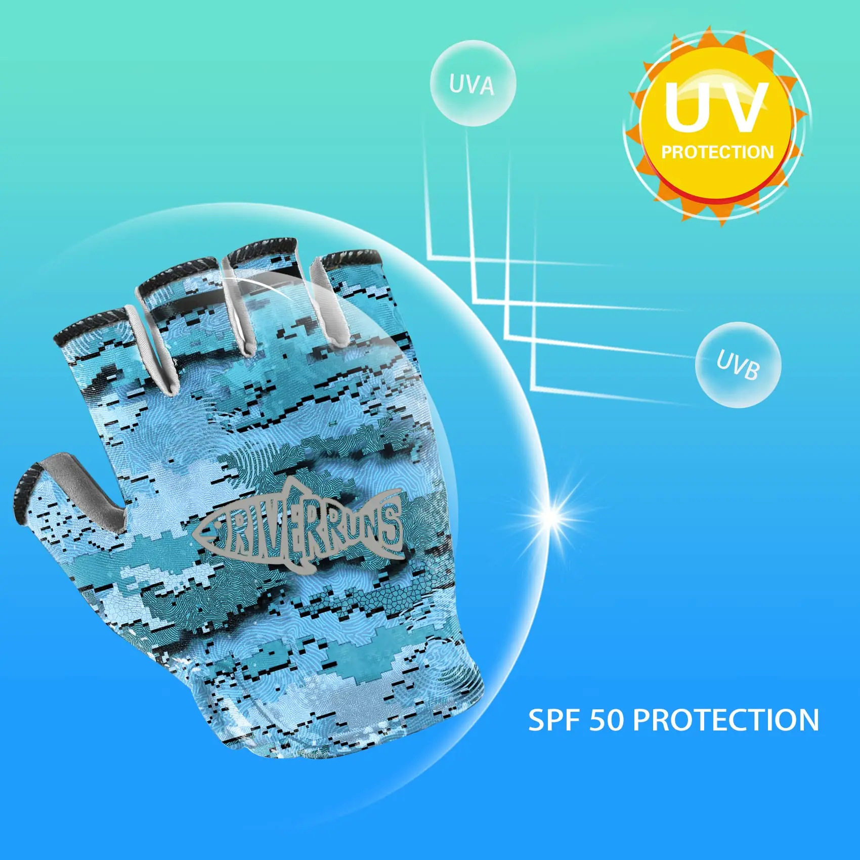 Guantes de pesca UPF50 + guantes de sol guantes de pesca sin dedos guantes de pesca ligeros y transpirables hombres para kayak remo - imagen 4