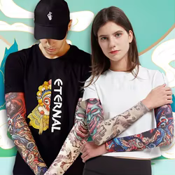 Manga protección solar UV para pesca – Diseño floral tatuaje
