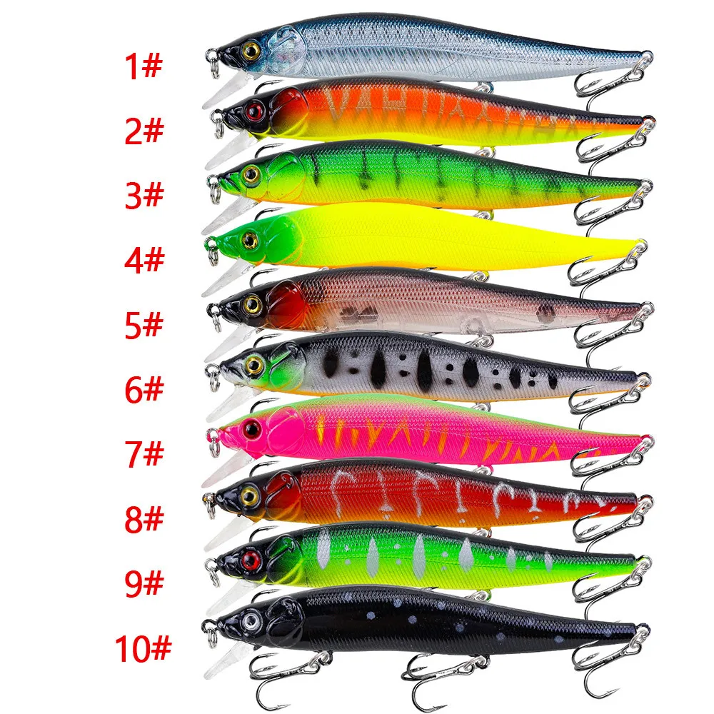 Señuelo de pesca Minnow biónico 3D, cebo duro con 3 ganchos, aparejos de pesca, 11,5 cm, 14g, envío gratis, 1 unidad - imagen 5