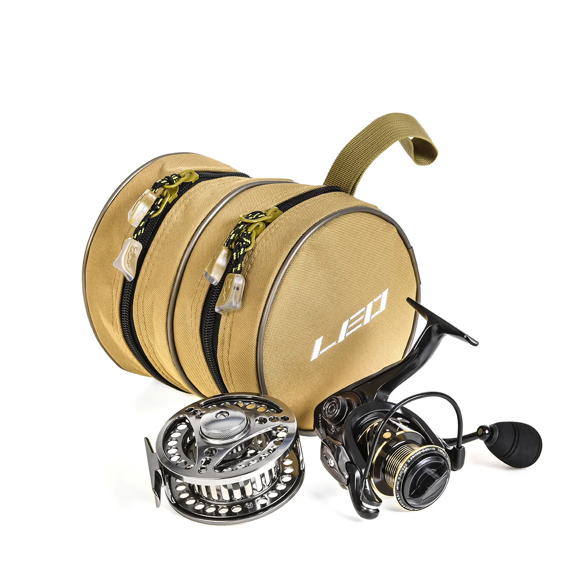 LEO-bolsa de carretes de Pesca de 1/2 capas, bolsa de carretes de tambor de fundición de cebo de mar de lona, funda protectora para aparejos de rueda de Pesca - imagen 5