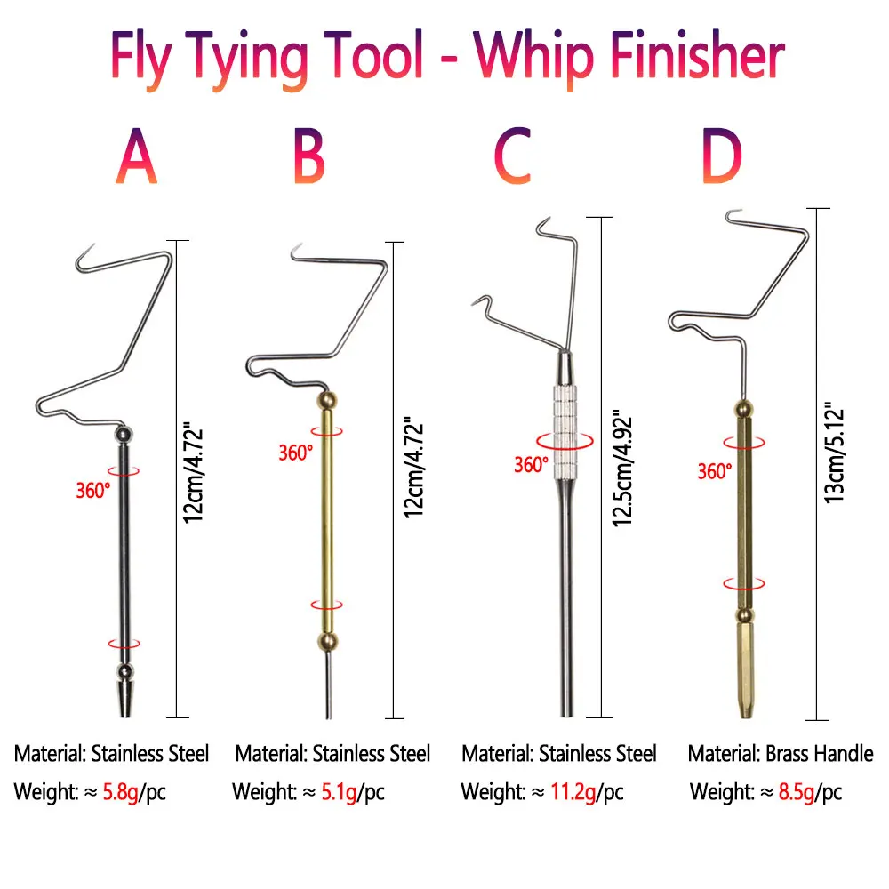 Bimoo Hackle Pliers Feather Clip Whip Finisher Dubbing Brush Bobbin Threader Trash Tray Comb Fishing Lures Nymph Fly Tying Tool - imagen 4