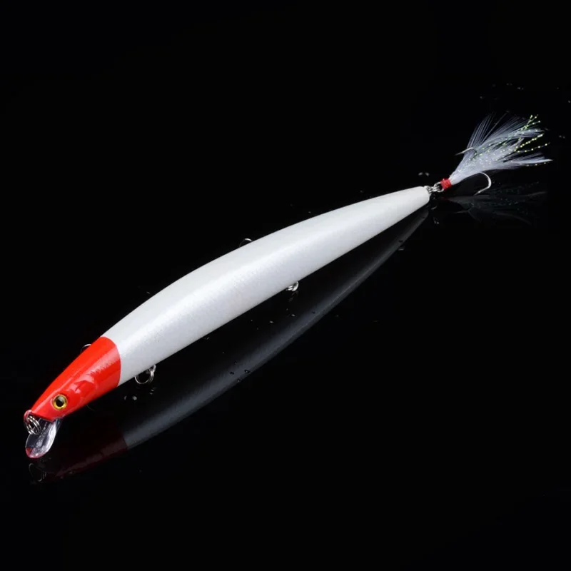 Señuelo de pesca Minnow Wobblers, 18,5 cm, 22g, cebo duro Artificial, anzuelo de plumas, cebo Isca, aparejos de pesca Crankbait, 1 ud. - imagen 4