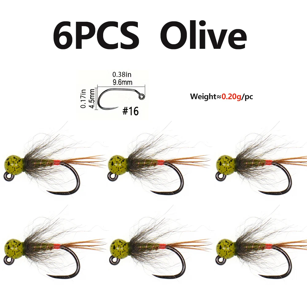 6PCS Olive Size16