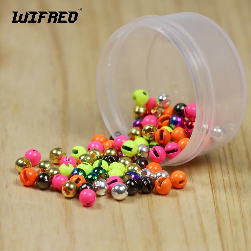 Wifreo, 20 piezas, cuentas de buty pesadas ranuradas, cabeza de cuentas de 2,5mm-5,5mm, Material de atado de moscas para plantilla, ninfa, trucha, accesorios de señuelo de pesca con mosca - imagen 2