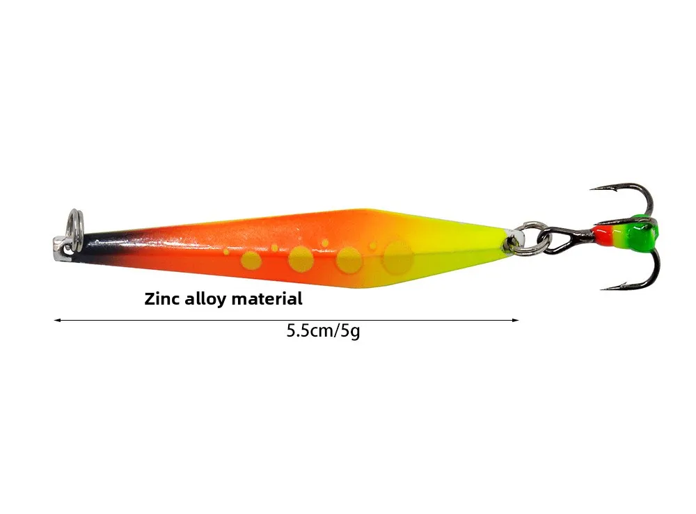 MUKUN 1 Uds. Señuelos de pesca en hielo de invierno cucharas 5g 5,5 cm plantillas de aleación de Zinc Micro peces señuelos artificiales cebo duro de Metal - imagen 5