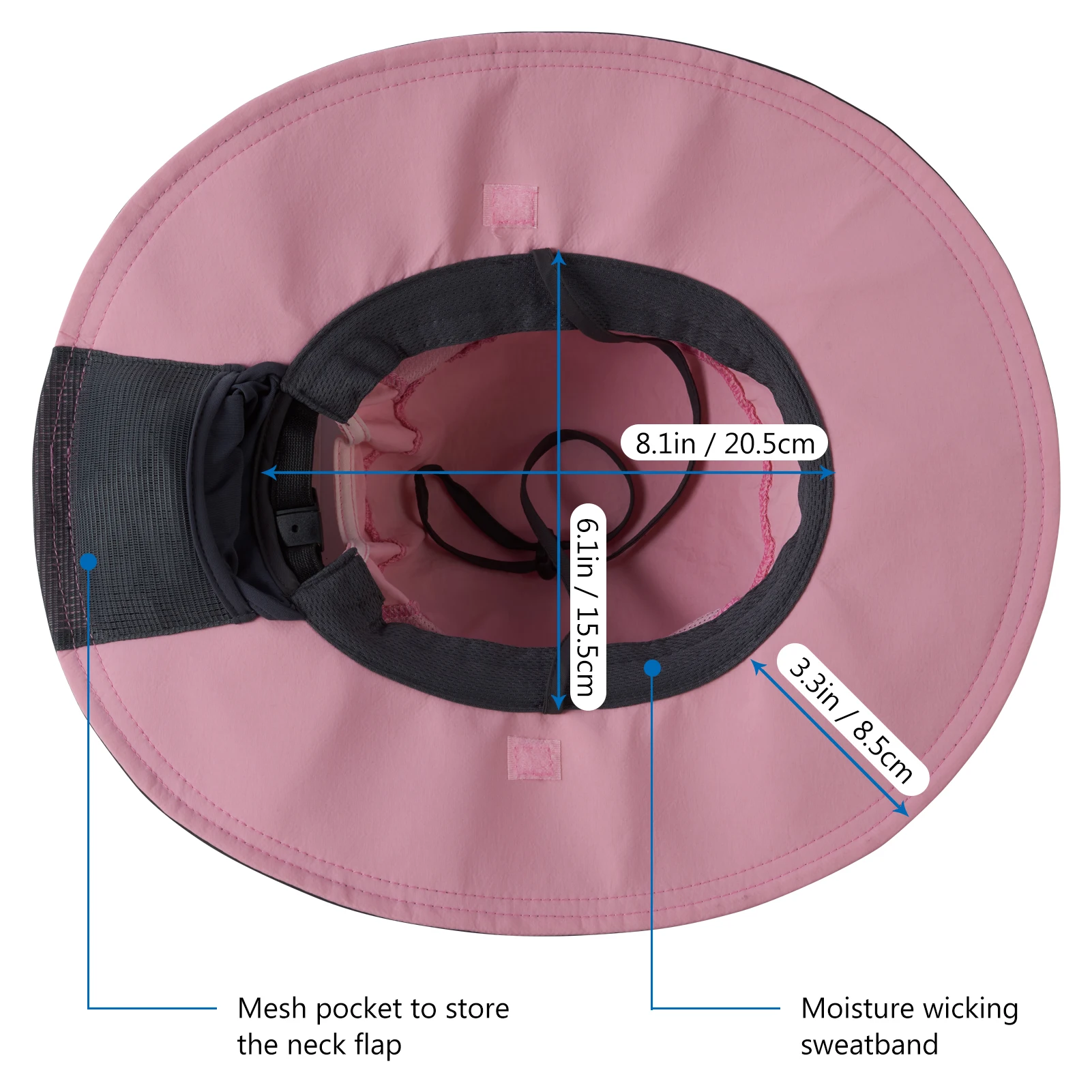 Bassdash-Sombrero de sol UPF 50 para mujer, con cola de caballo, agujero, cuello, solapa, resistente al agua, pesca al aire libre - imagen 4
