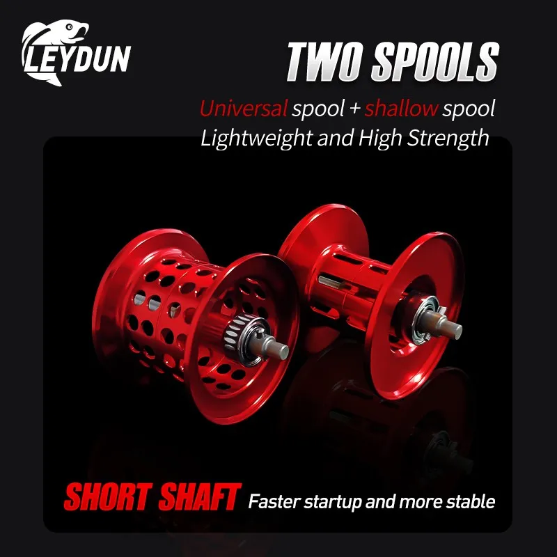 LEYDUN-carrete de pesca ultraligero, 146g, 7,3: 1, doble carrete, cebo de carbono, arrastre máximo de 8,5 kg, Lucio - imagen 4