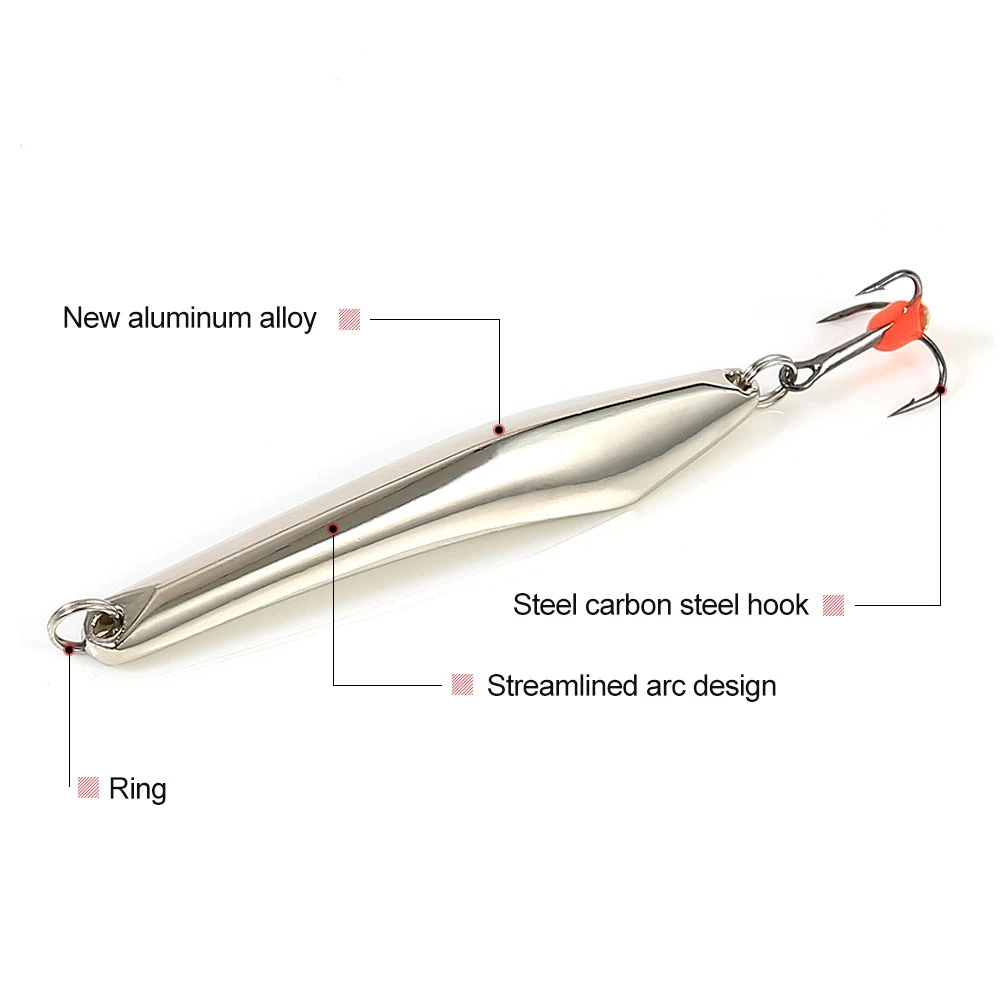 FISH KING-señuelo de pesca en hielo de invierno, 10g, 20g, 25g, plantillas verticales, cuchara de Metal, señuelo duro con anzuelo triple para pescar y Lucio - imagen 3