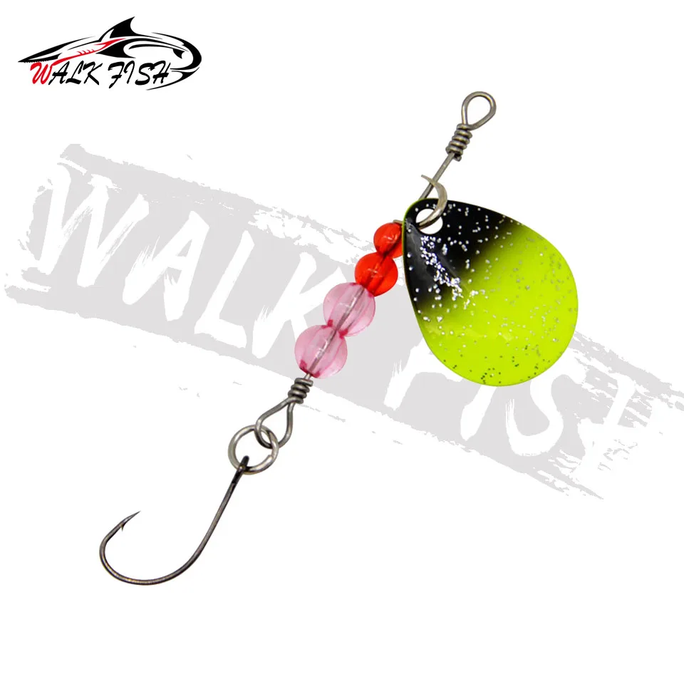 WALK FISH-señuelo giratorio de Metal para pesca, cebo Artificial duro de 2,2g con ganchos, trucha, Arroyo, agua dulce, aparejos de pesca - imagen 4