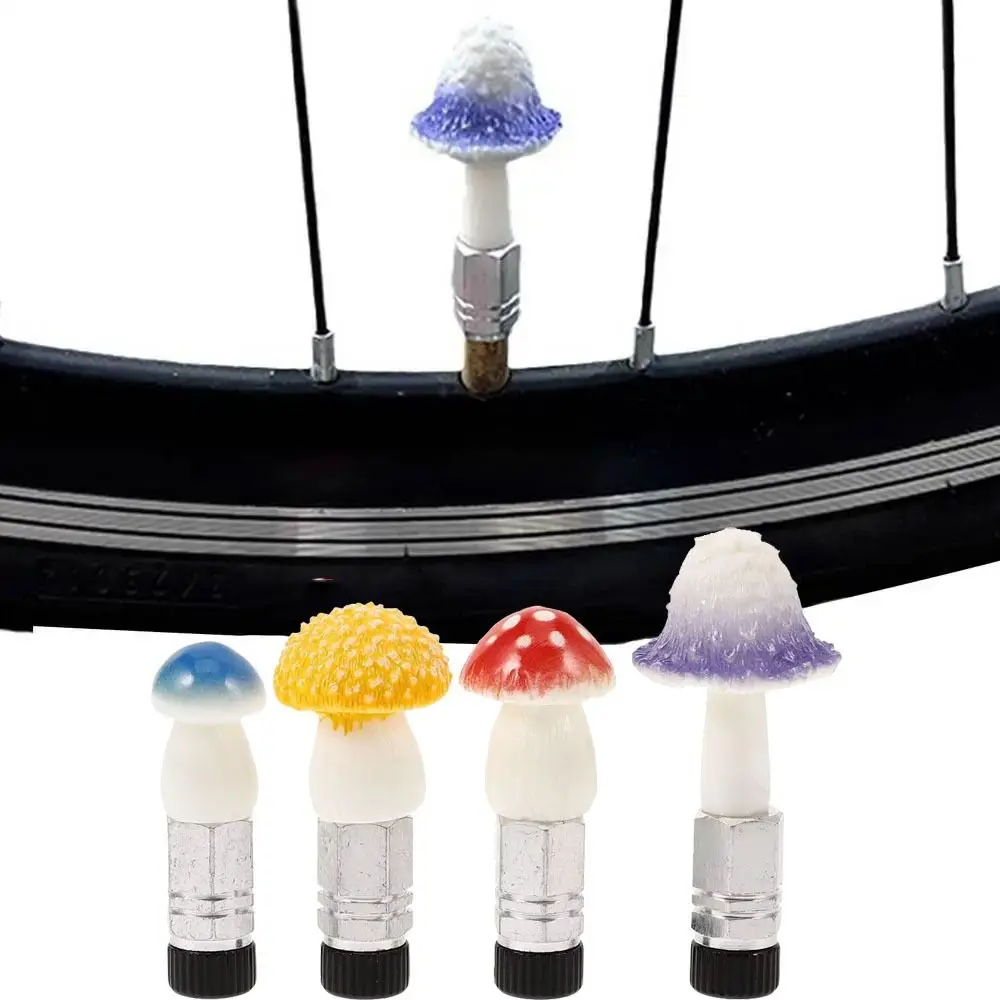 4 Uds. Con cabezal de conversión tapas de válvula de bicicleta tipo seta ajuste Universal cubiertas de válvula de neumático a prueba de fugas reemplazo de decoración - imagen 3