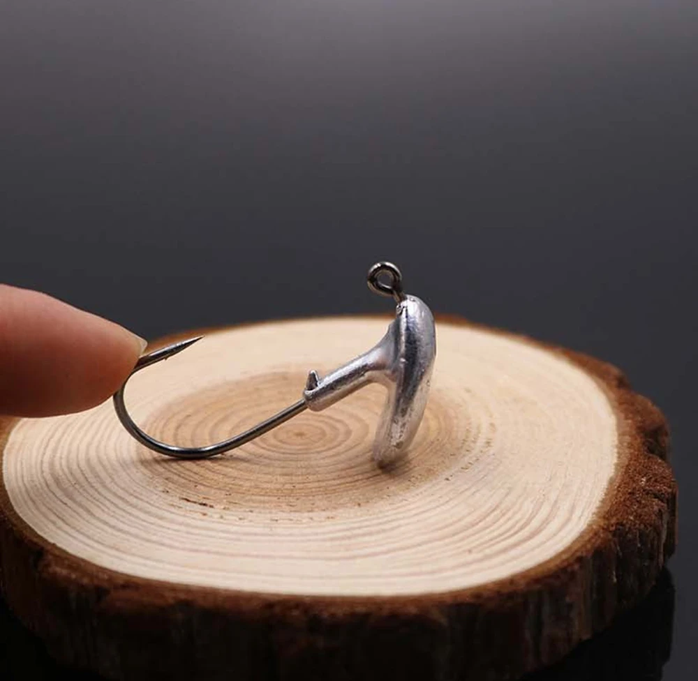 5 uds vaso Jump Jig Head anzuelo de pesca 3,5g/5g/7g/10g/14g para señuelo de pesca de gusanos blandos aparejos de pesca de anzuelo de acero al carbono - imagen 5