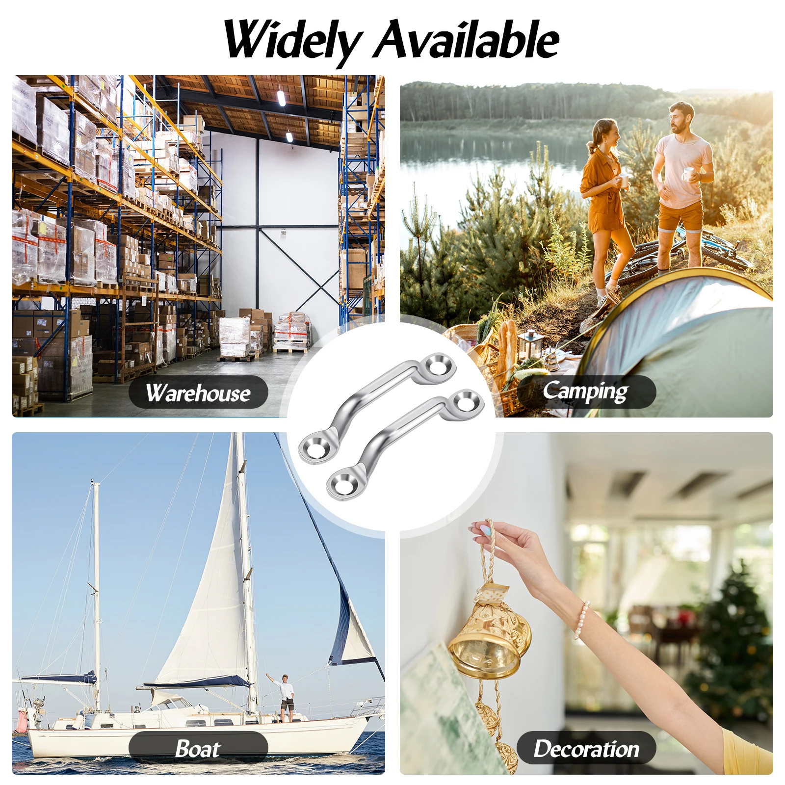 Correa superior Bimini, bucle de pie, ojo de almohadilla de 2,5 pulgadas, correas de ojo de acero inoxidable 316, lazo de ojo de pie, amarre para barco, Kayak, bucle de cubierta - imagen 4