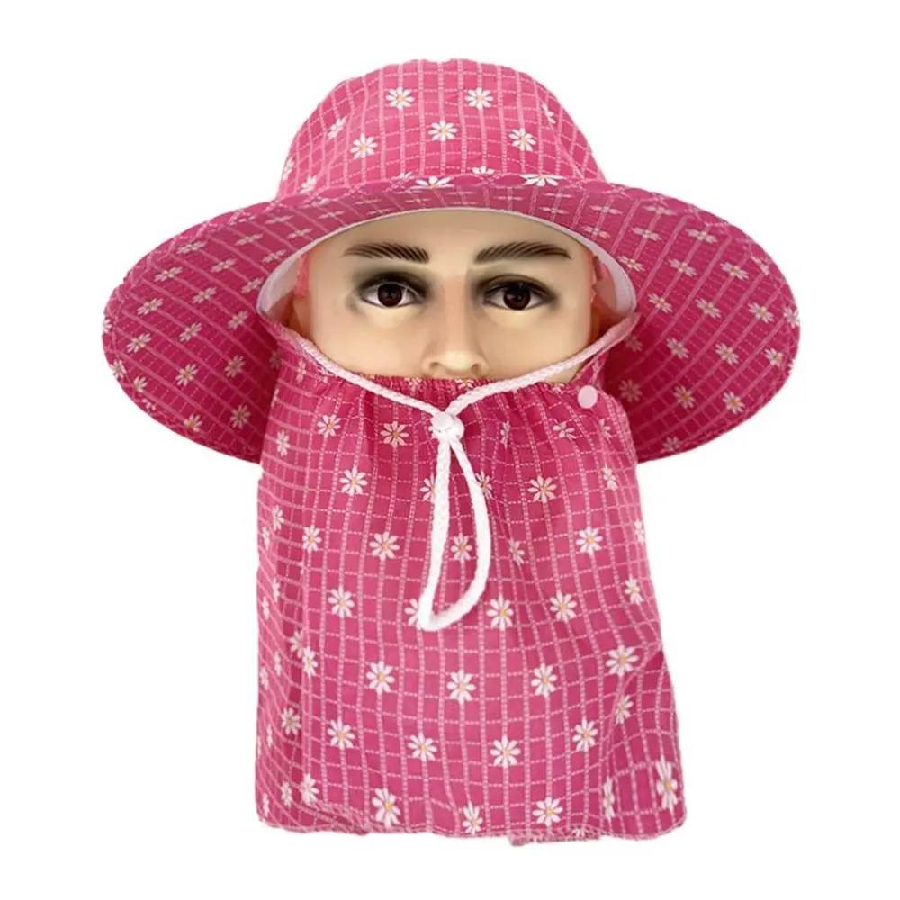 Bonita máscara facial, sombrilla, sombrero, sombrilla, trabajador, polvo, bloqueador solar, prevención de polvo, estilo agrícola, sombrero para recoger té al aire libre - imagen 2