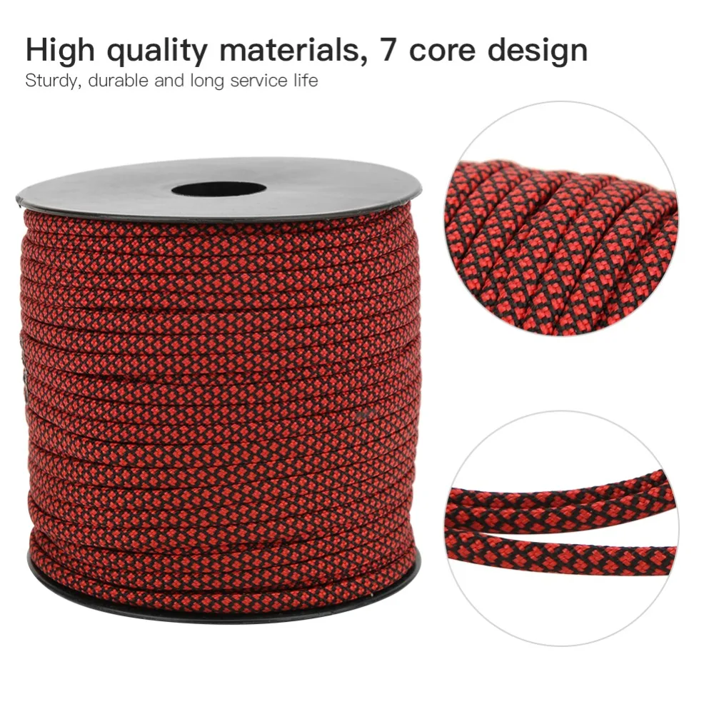 Paracord de poliéster duradero, 7 hebras centrales, cuerda de paracaídas resistente a los rayos UV, cordón trenzado de 4MM de espesor, atado de rescate - imagen 4