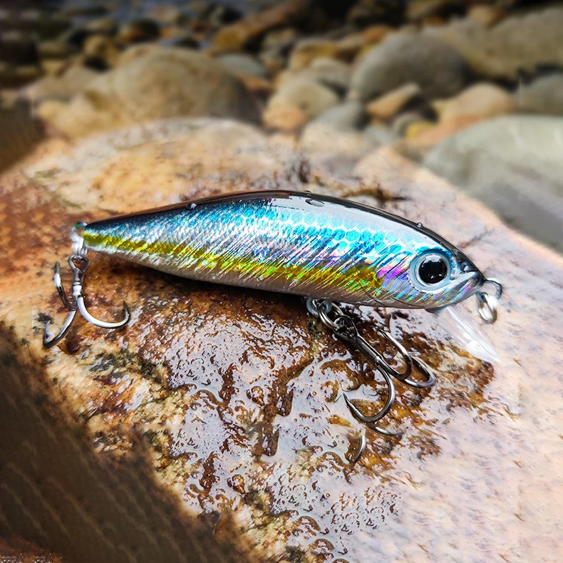 Señuelo de pesca flotante de pececillo, Wobblers de fundición larga, Jerkbait de lubina, cebo duro, Lucio, aparejos de cebo Artificial, 7 Uds. - imagen 5