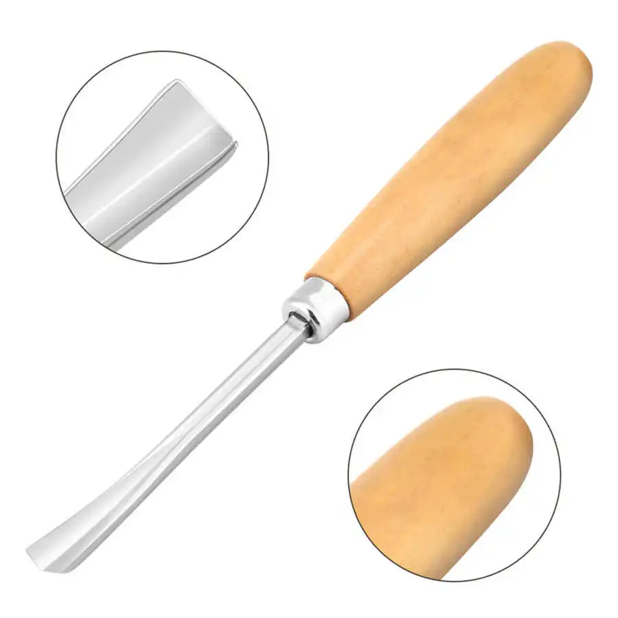 6 cinceles para carpintería, espátula gruesa, herramienta plana, cuchillo redondo para tallar a mano, juego de raíces de sello de goma de madera, mango recto para pulgar - imagen 4