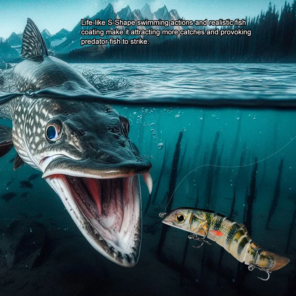 3 uds 13CM 21,8G Wobblers que se hunden Señuelos de pesca articulados Swimbait cebo duro aparejos de pesca para lubina Isca Crankbait - imagen 3