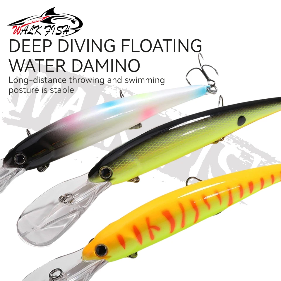 WALK FISH-señuelo de pesca Trolling, ojo de pez profundo, Wobbler, 12cm, 20g, Crankbait flotante, pececillo, lubina, cebo de Lucio, profundidad de 0-6m, aparejos de pesca - imagen 3