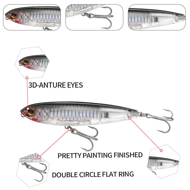 Cebo Twitch costero 3D, Señuelos que se hunden, Pesca de trucha de agua salada Isca 90mm 18g, lápiz Artificial, Pesca Wobblers, Carpe Fish 9070 - imagen 5